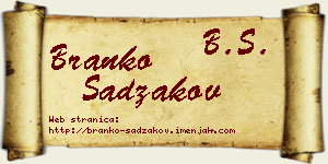 Branko Sadžakov vizit kartica